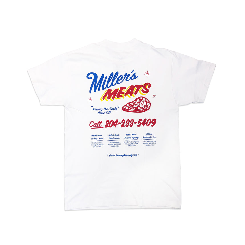 SJA x Miller's Meats - White T-Shirt